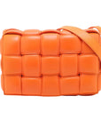 Pre-Loved Padded Cassette Crossbody Bag Intrecciato Leather with Gold Hardware, Orange