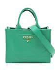 Pre-Loved Symbole Tote Triangle Leather Small with Gold Hardware, Green