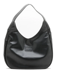 Pre-Loved Padded Nappa Leather Hobo Shoulder Bag Leather with Gold Hardware, Black