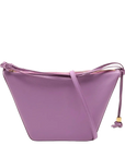Pre-Loved Hammock Hobo Crossbody Bag Leather Mini with Gold Hardware, Purple
