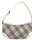 Pre-Loved Nova Check Hobo Shoulder Bag Nova Check Coated Canvas Small with Silver Hardware, Beige Multicolor