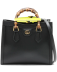 Pre-Loved Diana Bamboo Tote Leather Small with Gold Hardware, Black