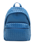 Pre-Loved Intrecciato Backpack Leather with Black Hardware, Blue