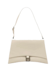 Pre-Loved Crush Sling Shoulder Bag Leather Small with Silver Hardware, Cream