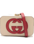 Pre-Loved Interlocking G Crossbody Bag Leather Mini with Gold Hardware, Cream