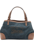 Pre-Loved Craft Tote Denim with Gold Hardware, Blue