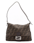 Pre-Loved Mamma Baguette Shoulder Bag Zucca Coated Canvas with Silver Hardware, Brown/Tobacco