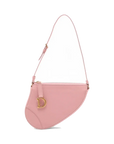 Pre-Loved Saddle Shoulder Bag Leather Mini with Gold Hardware, Pink