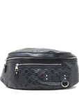 Pre-Loved Belt Bag Guccissima Leather with Silver Hardware, Navy