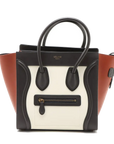 Pre-Loved Luggage Tote Leather Micro with Gold Hardware, Tricolor