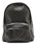 Pre-Loved Triomphe Backpack Triomphe Coated Canvas with Gold Hardware, Brown