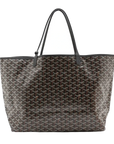 Pre-Loved Saint Louis Tote Goyardine Coated Canvas GM with Black Hardware, Black