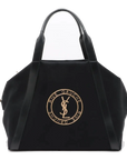 Pre-Loved Rive Gauche Tote Canvas Maxi with Gold Hardware, Black