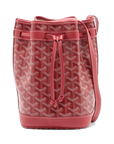 Pre-Loved Petit Flot Bucket Bag Goyardine Coated Canvas Small with Silver Hardware, Red