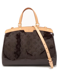 Pre-Loved Brea Handbag Monogram Patent Leather MM with Gold Hardware, Amarante