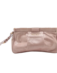 Pre-Loved Vitello Lux Frame Clutch Leather with Gold Hardware, Pink