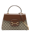Pre-Loved Horsebit 1955 Handbag Monogram Coated Canvas with Gold Hardware, Beige/Brown