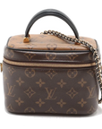 Pre-Loved Vanity PM Handbag Monogram Coated Canvas PM with Gold Hardware, Brown