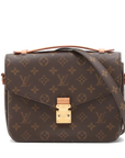 Pre-Loved Pochette Métis Crossbody Bag Monogram Coated Canvas with Gold Hardware, Brown