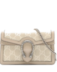 Pre-Loved Dionysus Crossbody Bag Monogram Coated Canvas Super Mini with Silver Hardware, Beige
