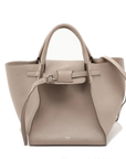 Pre-Loved Big Bag Tote Leather Small with Silver Hardware, Taupe
