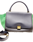 Pre-Loved Trapeze Handbag Leather Medium with Gold Hardware, Gray
