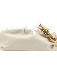 Pre-Loved The Chain Pouch Shoulder Bag Leather with Gold Hardware, Ivory