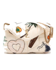 Pre-Loved Loulou Puffer Shoulder Bag Quilted Velvet Small with Aged Gold Hardware, Ivory Multicolor