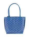 Pre-Loved Anjou Tote Goyardine Coated Canvas Mini with Silver Hardware, Blue