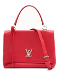 Pre-Loved Lockme II Handbag Leather with Silver Hardware, Red