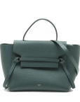 Pre-Loved Belt Bag Handbag Leather Micro with Gold Hardware, Dark Green