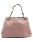 Pre-Loved Soho Shoulder Bag Leather Medium with Gold Hardware, Pink