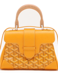 Pre-Loved Saïgon Handbag Goyardine Coated Canvas Mini with Silver Hardware, Yellow