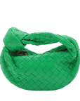 Pre-Loved Jodie Handbag Intrecciato Leather Mini with Gold Hardware, Green