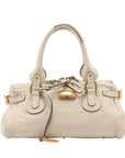 Pre-Loved Paddington Handbag Leather Medium with Aged Gold Hardware, Ivory