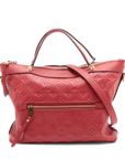 Pre-Loved Mazarine Handbag Monogram Leather MM with Gold Hardware, Red