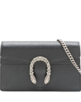 Pre-Loved Dionysus Crossbody Bag Leather Super Mini with Aged Silver Hardware, Black