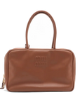 Pre-Loved Bowling Bag Handbag Leather with Gold Hardware, Brown