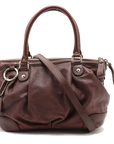 Pre-Loved Sukey Handbag Diamante Leather with Gold Hardware, Brown