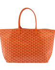 Pre-Loved Saint Louis Tote Chevron Coated Canvas PM with Silver Hardware, Orange