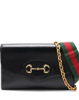 Pre-Loved Horsebit 1955 Crossbody Bag Leather with Gold Hardware, Black
