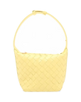 Pre-Loved Wallace Shoulder Bag Intrecciato Leather Small with Gold Hardware, Yellow