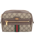 Pre-Loved Ophidia Belt Bag Monogram Coated Canvas Small with Gold Hardware, Beige Ebony