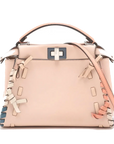 Pre-Loved Peekaboo Handbag Leather Mini with Silver Hardware, Pink