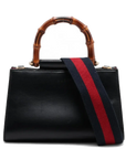 Pre-Loved Nymphaea Handbag Leather Small with Gold Hardware, Black