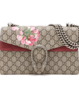 Pre-Loved Dionysus Blooms Shoulder Bag Monogram Coated Canvas Small with Aged Silver Hardware, Beige Ebony