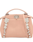 Pre-Loved Peekaboo Handbag Leather Mini with Silver Hardware, Pink