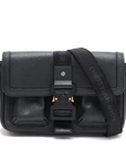 Pre-Loved Hit the Road Crossbody Bag Leather with Silver Hardware, Black