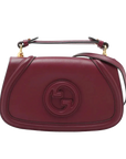 Pre-Loved Blondie Shoulder Bag Leather Mini with Gold Hardware, Burgundy