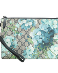Pre-Loved GG Blooms Zip Pouch Pochette Monogram Coated Canvas with Silver Hardware, Beige Multicolor